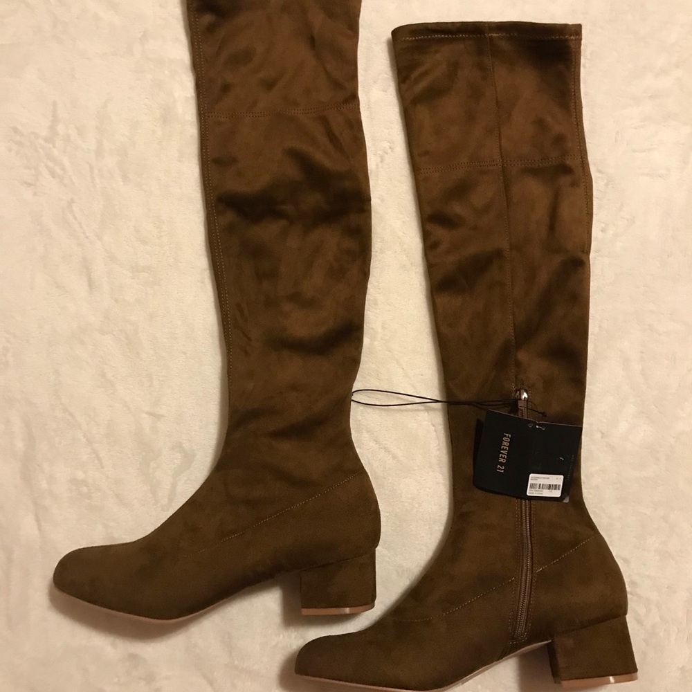 Sexy brown thigh high boots